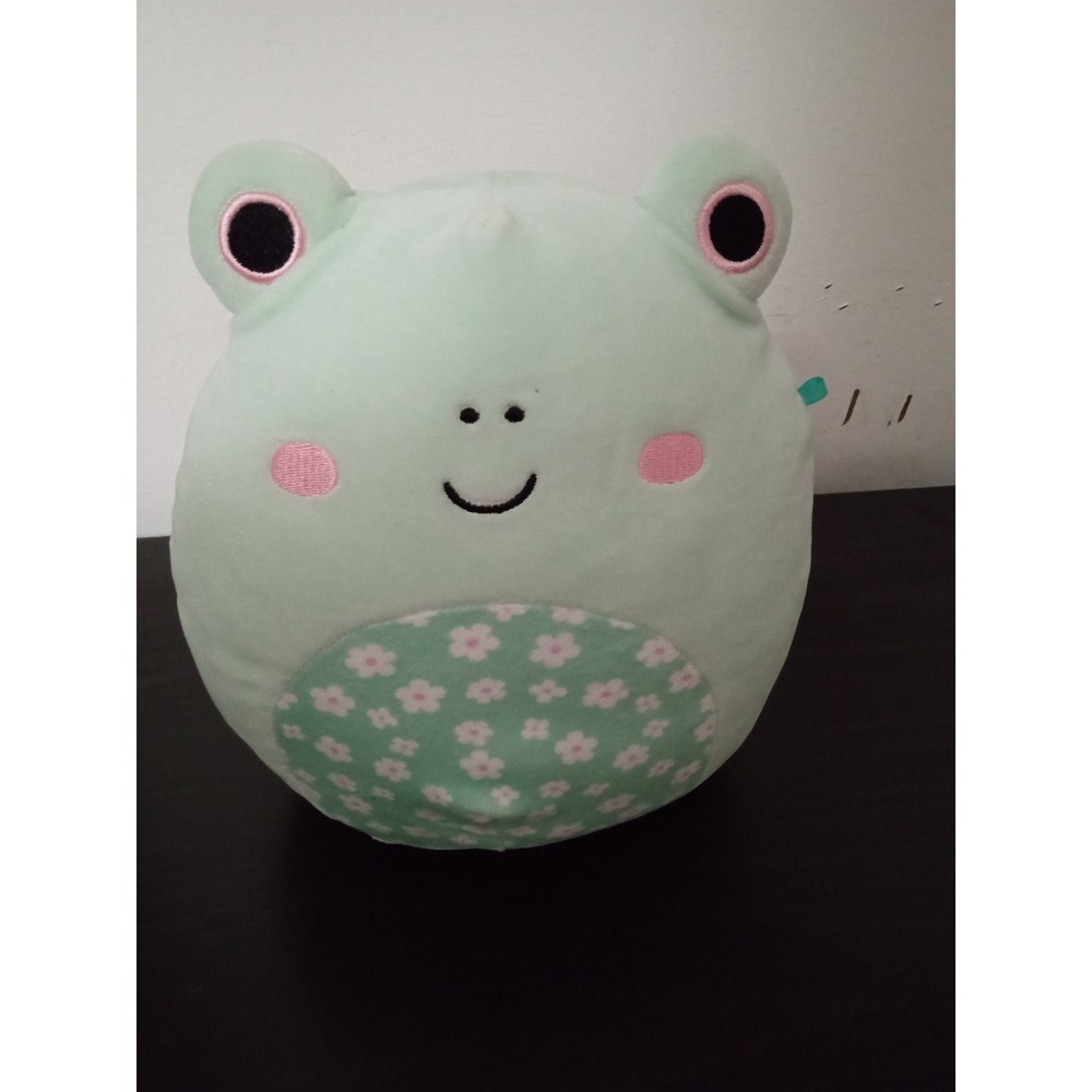Squishmallows‎ Kellytoy Mint Green Frog Plush Floral Belly 9 Inch Stuffed Animal